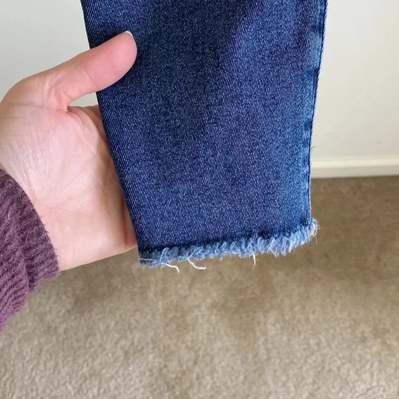 Good American good legs high rise stretch distressed raw hem ankle jeans 2/26 - Picture 5 of 8